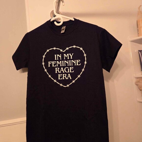 t-shirt tee shirt "I'm in my feminine rage era" unisex small feminist punk goth - Picture 5 of 6